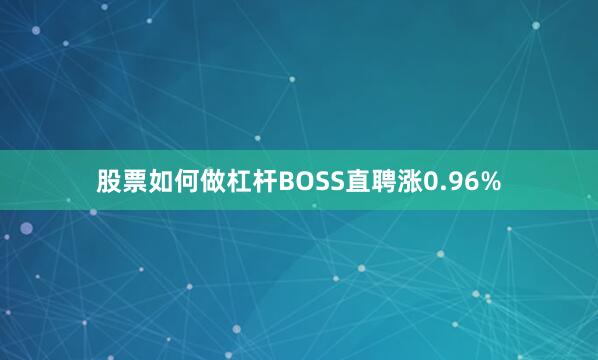 股票如何做杠杆BOSS直聘涨0.96%